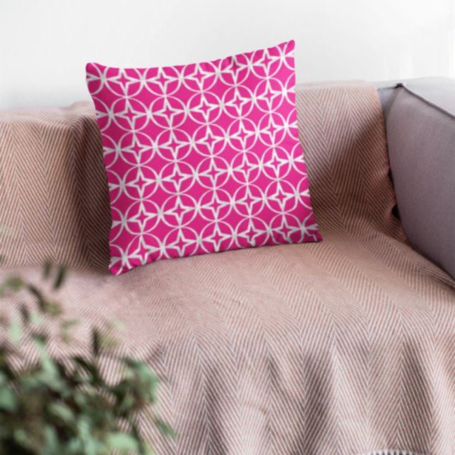 Coussin Motif géométrique rose chaud (Créateur téléchargé)