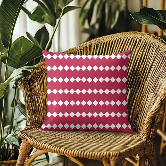 Coussin Motif géométrique rouge magenta moderne (Créateur téléchargé)