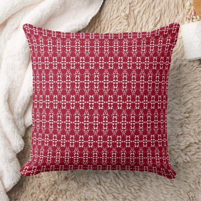 Coussin Motif géométrique rouge rétro (Couverture)