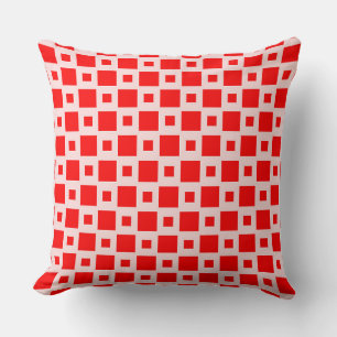 Coussin Motif Géométrique Rouge Vibrant