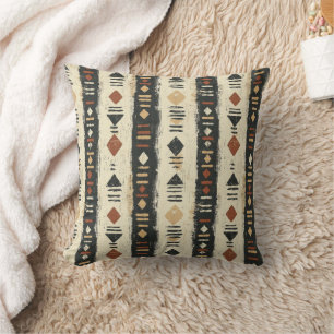 Coussin Motif géométrique rustique en boue de coton (4)