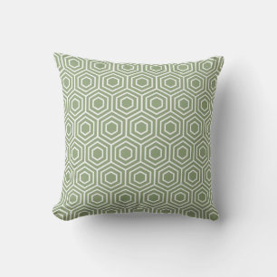 Coussin Motif géométrique Sage Green Hexagon Honeycomb