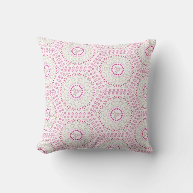 Coussin Motif géométrique simple rose mou (Recto)