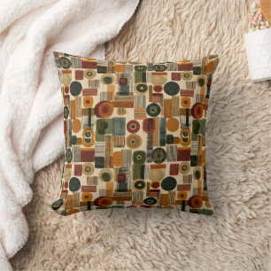 Coussin Motif géométrique sombre du milieu du siècle (2)