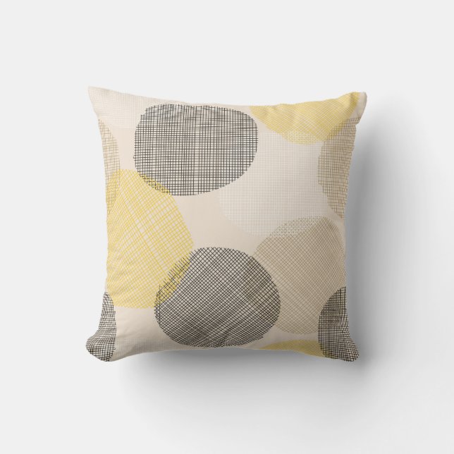 Coussin Motif géométrique transparent avec cercles roses (Recto)
