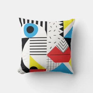 Coussin Motif géométrique transparent avec formes abstrait
