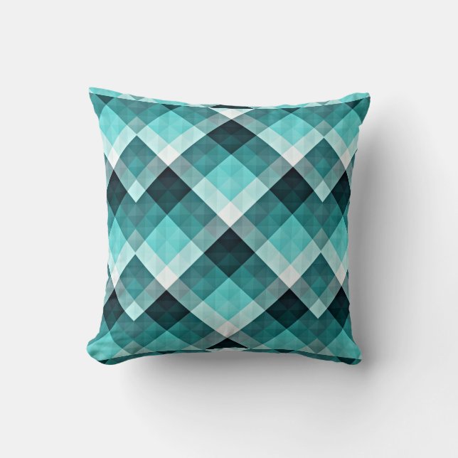 Coussin Motif géométrique turquoise (Recto)