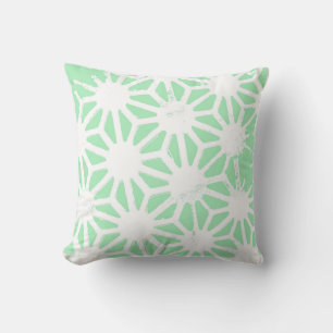 Coussin motif géométrique vert