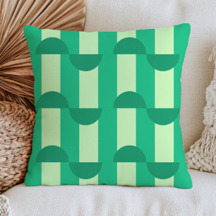 Coussin Motif géométrique vert rétro de la modernité du mi