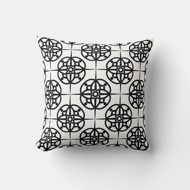 Coussin Motif géométrique Vibe rétro classique (Recto)