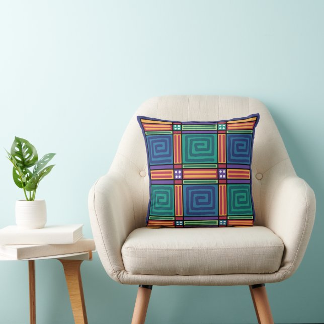 Coussin Motif géométrique vibrant (Chaise)