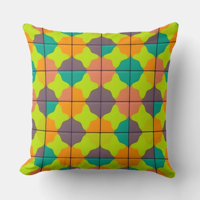 Coussin Motif géométrique vibrant (Recto)