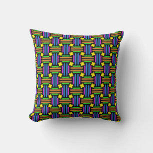 Coussin Motif géométrique vibrant coloré