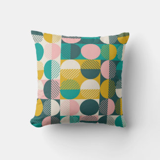 Coussin Motif géométrique vintage moderne abstrait transpa