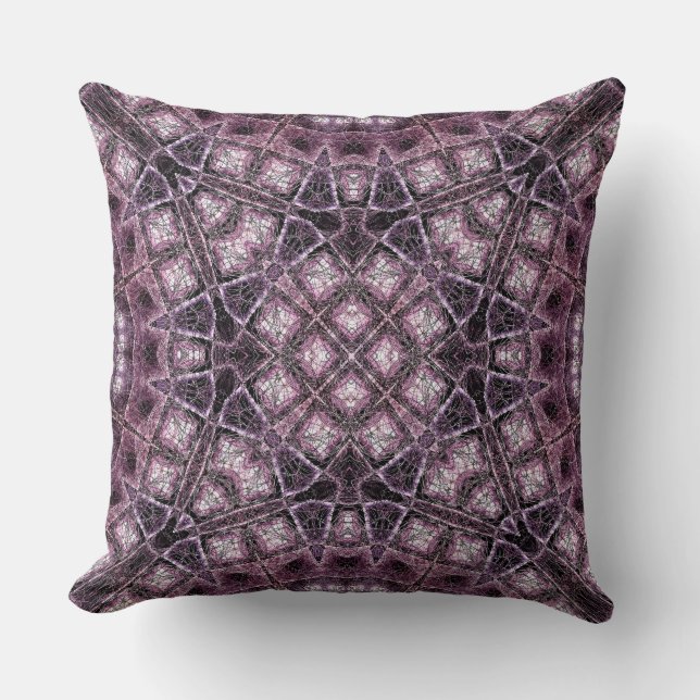 Coussin Motif géométrique violet avec symétrie complexe (Recto)