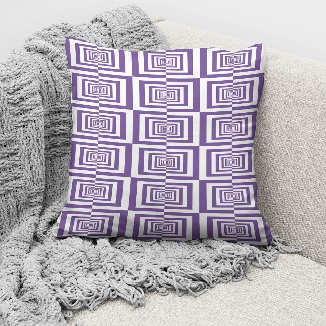 Coussin Motif géométrique violet moderne (Créateur téléchargé)