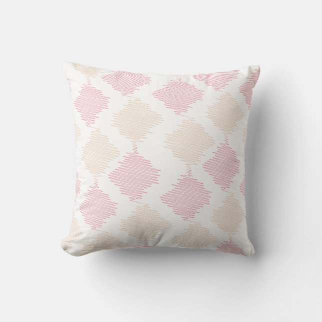 Coussin Motif géométrique zigzag – Diamant texturé moderne (Recto)