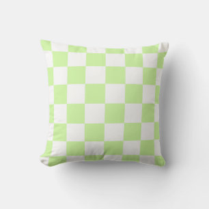 Coussin Motif Gingham à carreaux vert pastel