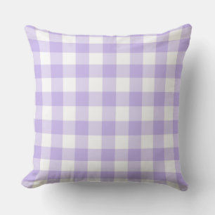 Coussin Motif gingham lavande de campagne frais