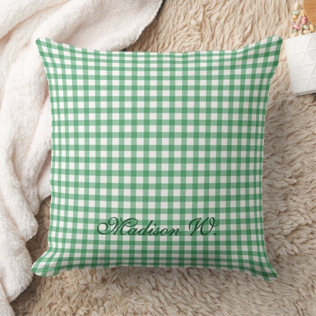 Coussin Motif Gingham Vert Pastel Mignon (Couverture)
