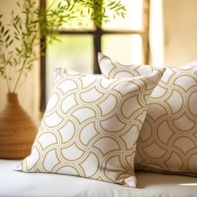 Coussin Motif Gold Art Déco en blanc (Créateur téléchargé)