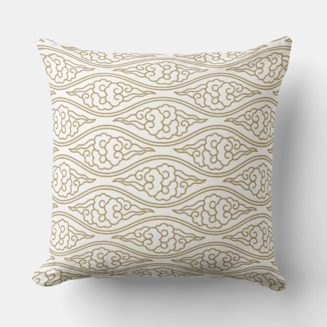 Coussin Motif Gold Chinese Nuages (Recto)