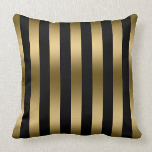 Coussin Motif Gold Stripes moderne Arrière - plan noir