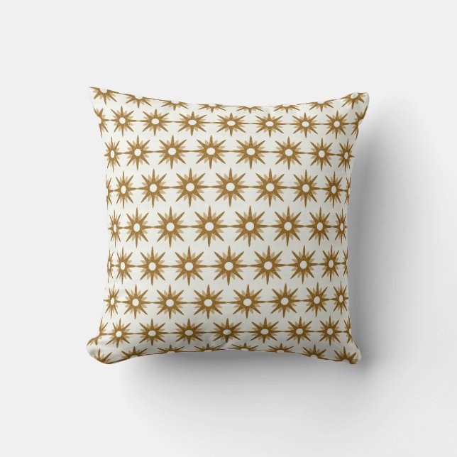 Coussin Motif Gold & White Starburst (Recto)