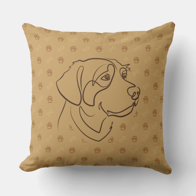 Coussin Motif Golden Retriever (Recto)