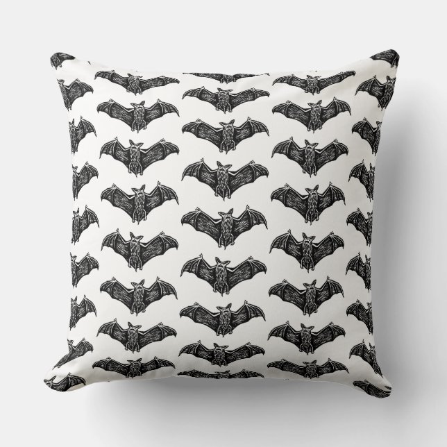 Coussin Motif gothique noir et blanc (Recto)