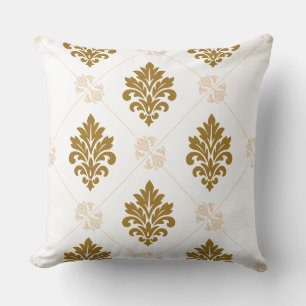Coussin Motif graphique damassé or de luxe sans couture