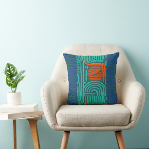 Coussin Motif graphique géométrique afrocentrique