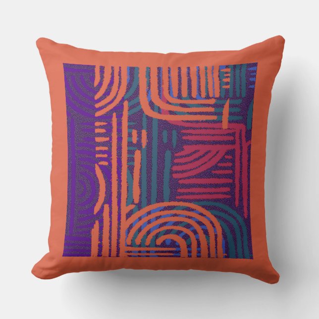 Coussin Motif graphique géométrique afrocentrique (Recto)