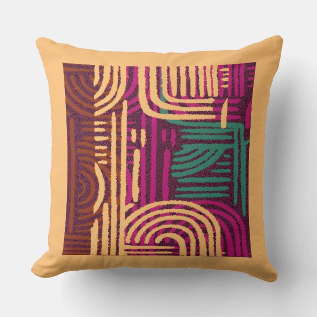 Coussin Motif graphique géométrique afrocentrique (Recto)
