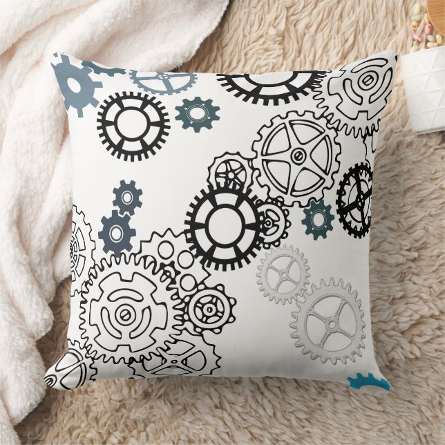 Coussin Motif gris bleu blanc pour garçons Décor de la cha (Couverture)