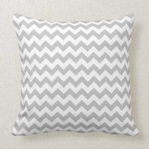 Coussin Motif gris et blanc de Chevron de zigzag