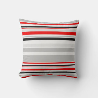 Coussin Motif Gris Rouge