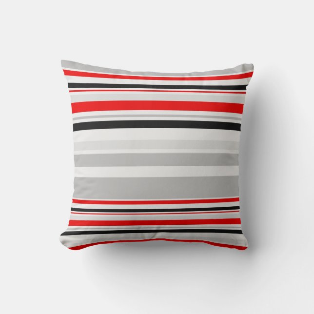 Coussin Motif Gris Rouge (Recto)