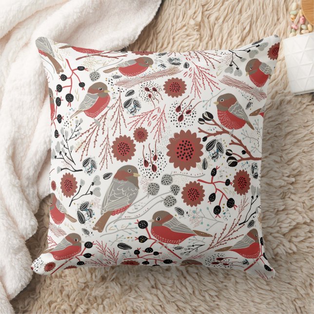 Coussin Motif gris-rouge (Couverture)