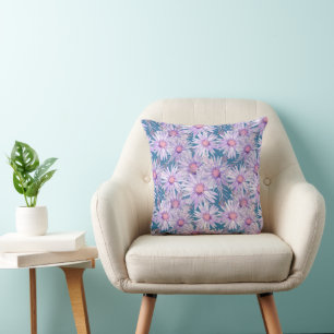 Coussin Motif Groovy Rétro Violet Marguerite