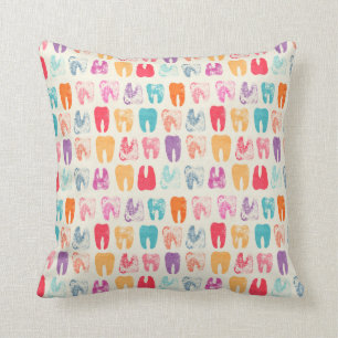 Coussin Motif grunge de dent