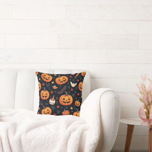 Coussin Motif Halloween - Décor Éffrayant et amusa (Canapé)