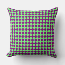 Motif Harlequin Diamant Damier Violet Vert