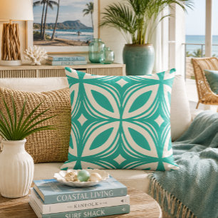 Coussin Motif hawaïen rétro des années 50