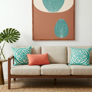 Coussin Motif hawaïen rétro des années 50