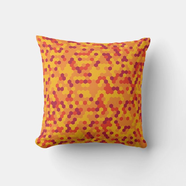 Coussin Motif Hexagon coloré (Recto)