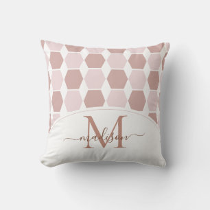 Coussin Motif Hexagon Décor Formes Monogramme