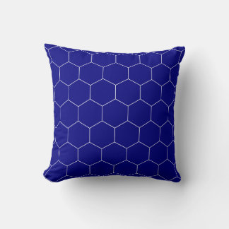 Coussin Motif hexagone blanc et marine