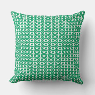Coussin Motif Hexagone Blanc Vert Trèfle