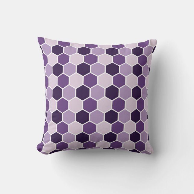 Coussin Motif hexagone ultraviolet transparent. Coco de ni (Recto)